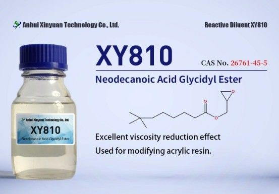 Ácido neodecanoico éster glicídico XY810 CAS 26761-45-5 DILUENTE en revestimientos de suelos epoxi, poliéster o resina acrílica Síntesis para revestimiento reducible por agua, síntesis de resinas alquidas